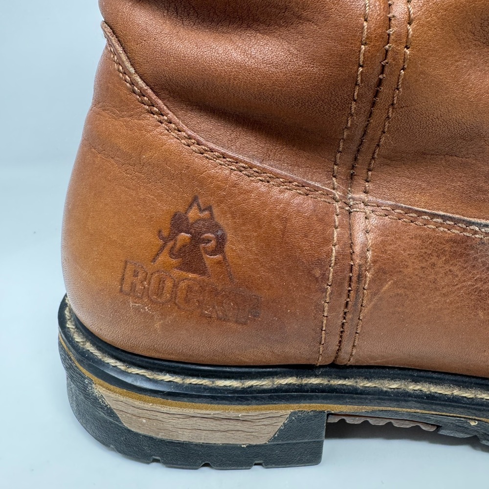 Rocky Wellington FQ0002785 Brown‎ Steel Toe Cowboy Western Work Boots Size 11 M - Picture 3 of 16